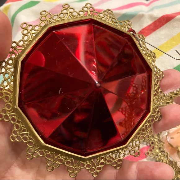 2 Vintage Jewel Brite Plastic Angel Christmas Ornaments 1960s - Picture 2 of 8